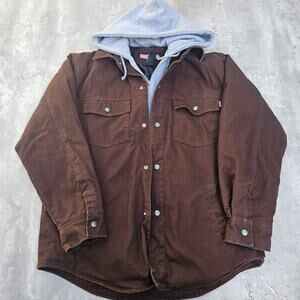 Craftsman Canvas Jacket Hoodie Medium Work Jacket NWOT Brown